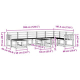 Outdoor Sofa Set 9 pcs White Solid Acacia Wood 3388078