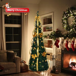 ZNTS 6 FT Fully Decorated Pre-lit Christmas Tree, Pop Up Artificial Xmas Tree with 80 Warm Lights Battery 74711152