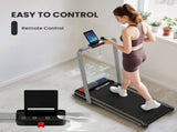 Folding Walking Treadmill, Under Desk Walking Pad with Incline, Silver Tone T3398P552675