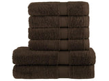 6 Piece Premium Towel Set SOLUND Brown 600 gsm 137557