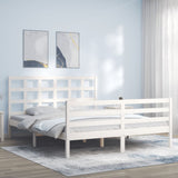 Bed Frame without Mattress White 160x200 cm Solid Wood 3193997