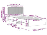 Bed Frame with Storage and Headboard Black 90 x 190 cm 3413984