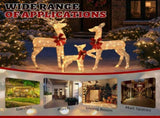 3-Piece Lighted Christmas Reindeer Set Outdoor Decorations, Weather Proof Sparkling Deer 82158509