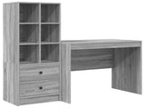 Desk with Drawer with Shelf with Storage 2 pcs Grey Sonoma 3337366