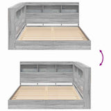 Bookcase Bed Grey sonoma 140 x 200 cm Engineered wood 3335733