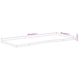 Desk Top 140x50x2.5 cm Rectangular Solid Wood Acacia 370167