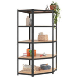 5-Layer Heavy-duty Corner Shelf Grey Steel&Engineered Wood 152881