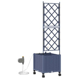 Garden Planter with Irrigation&Wheels Grey 40 x 40 x 148 cm PP 3422951