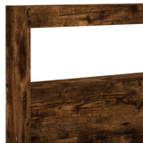 Headboard Cabinet with LED Smoked Oak 220x17x102 cm 839228