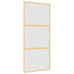 ZNTS Sliding Door Gold 90x205 cm Frosted ESG Glass and Aluminium 155152