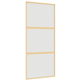 ZNTS Sliding Door Gold 90x205 cm Frosted ESG Glass and Aluminium 155152