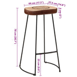 Bar Stools 2 pcs Dark Brown 44x37.5x78 cm 358923