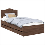Bed Frame with Drawer Brown Oak 90 x 200 cm Engineer Wood 3413046