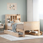 ZNTS Bookcase Bed without Mattress 90x200 cm Solid Wood Pine 3308930