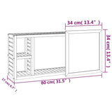 ZNTS Mirror Cabinet 80x17x34 cm Solid Wood Walnut 350368