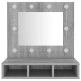 Mirror Cabinet with LED Grey Sonoma 60x31.5x62 cm 820455