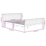 Bed Frame without Mattress Dark Brown Solid Wood Pine 120x200 cm 322197