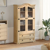 Glass Display Cabinet Corona 99x43x187 cm Solid Wood Pine 4005682