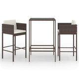 Garden Bar Set Brown PE rattan Medium Footrest Garden Bar Set 3095387