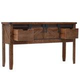 Console Table Solid Fir Wood 131x35.5x75 cm Brown 246121