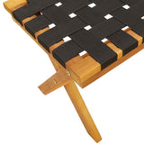 Garden Bench Black Solid Wood Acacia and Fabric 366514