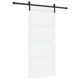 Sliding Door White and Black 93 x 202 cm Solid Pine Wood 3333179