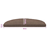 Self-adhesive Stair Mats 15 pcs Coffee Brown 80 x 24.5 x 3.5 cm 42038639