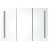 ZNTS LED Bathroom Mirror Cabinet 89x14x62 cm Shining Grey 326528