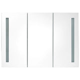 LED Bathroom Mirror Cabinet 89x14x62 cm Shining Grey 326528