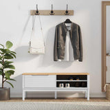 Hallway Bench FLORO White 115 x 40 x 45 cm Solid Pine Wood 42011244