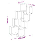 ZNTS Wall Cube Shelf Old Wood 90x15x119.5 cm Engineered Wood 856596