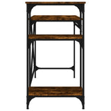 Desk with Shelves Smoked Oak 105x50x90 cm Engineered Wood&Iron 826716