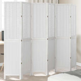 Room Divider 6 Panels White Solid Wood Paulownia 358730