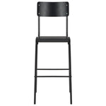 ZNTS Bar Chairs 4 pcs Black Solid Plywood Steel 3054566