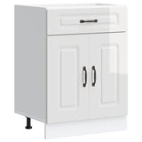 Kitchen Base Cabinet Kalmar High Gloss White Engineered Wood 853489