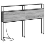 Storage Headboard with Shelf Grey sonoma 135 cm Engineered wood 859748