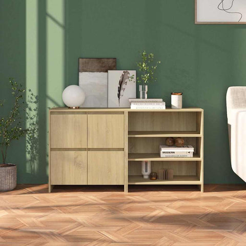 2 Piece Sideboard Sonoma Oak Engineered Wood 3098083