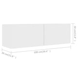 4 Piece TV Cabinet Set White Engineered Wood 3078676