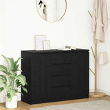 Sideboard with Drawers Black Oak 100.5x35x76 cm Engineered Wood 3328445