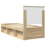 Bed Frame with Headboard Sonoma Oak 75 x 190 cm Solid Pine Wood 3411075