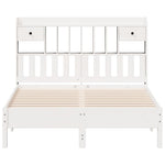 Bookcase Bed without Mattress White 135x190 cm Double Solid Wood Pine 3322925