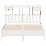 Bookcase Bed without Mattress White 140x190 cm Solid Wood Pine 3322922