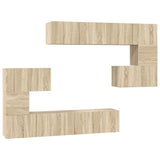 8 Piece TV Cabinet Set Sonoma Oak Engineered Wood 3079038