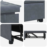 Sofa Bed Dark Grey 194 x 67 x 82 cm Velvet 42008595