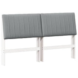 Upholstered Headboard Light Grey 160 cm Solid Pine Wood 879388