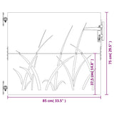 Garden Gate 85x75 cm Corten Steel Grass Design 153220