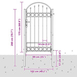 Fence Gate Grey 100 x 175 cm Powder-coated steel 42008928