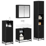 Bathroom Furniture Set 4 pcs Black Oak Engineered Wood 3402476