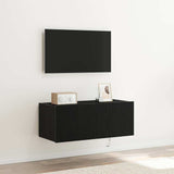 TV Wall Cabinet Black Oak 80 x 35 x 31 cm Engineered Wood 863108