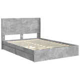 Bed Frame with Storage and Headboard Concrete Grey 150 x 200 cm 3414016